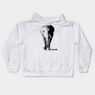 elephant grayscale Kids Hoodie